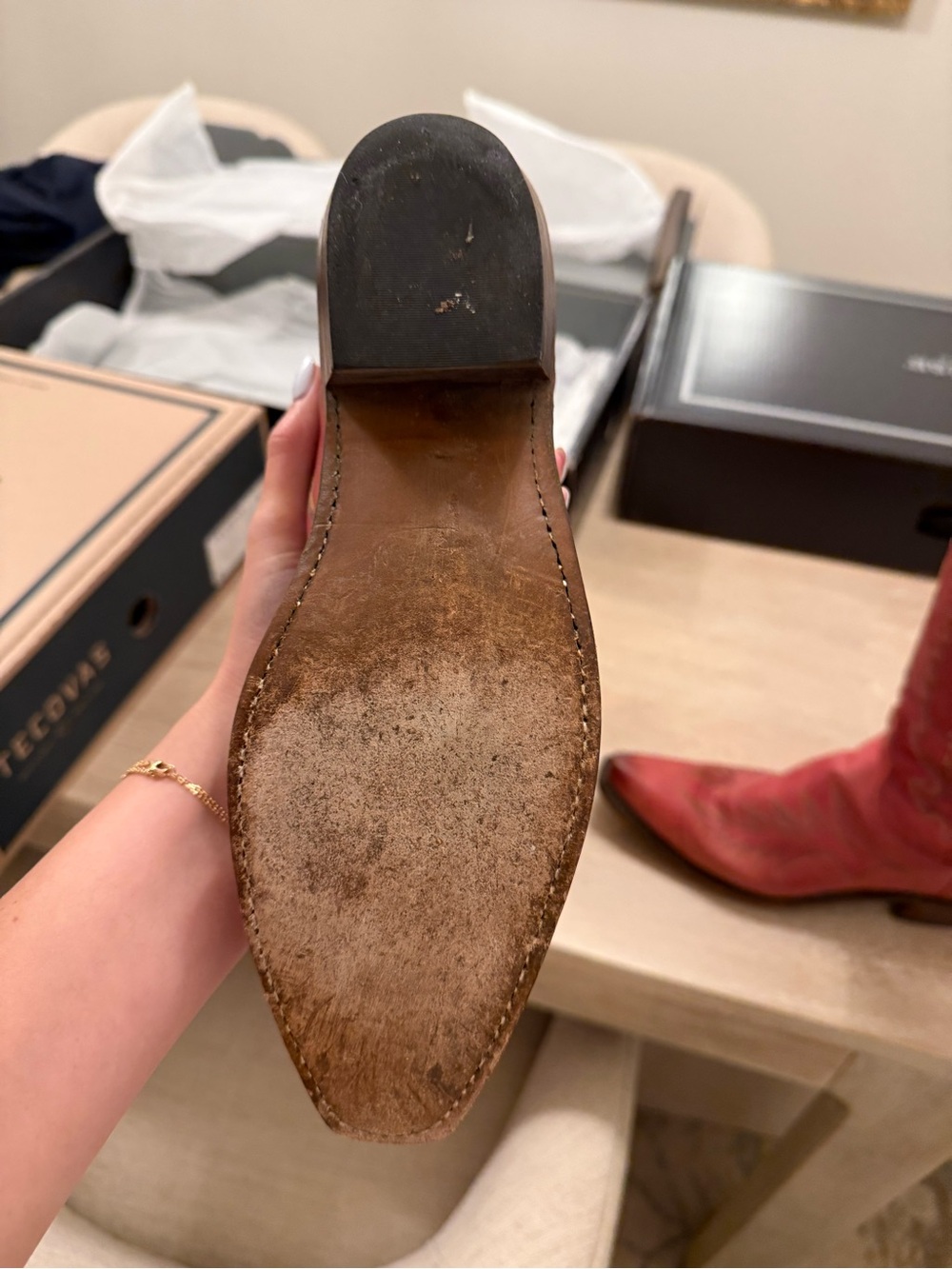 Lucchese Red Priscilla Western Boots - Picture 5 of 6
